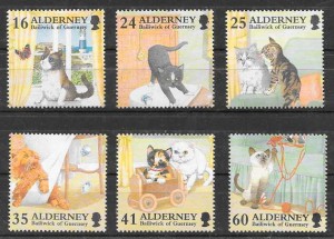 sellos gatos y peros Alderney 1996