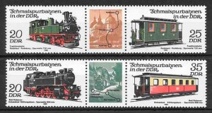 filatelia colección trenes Alemania DDR 1980
