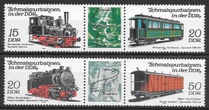 colección sellos trenes Alemania DDR 1983