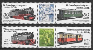 colección sellos trenes Alemania DDR 1984