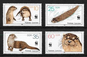 colección sellos fauna wwf Alemania DDR 1987