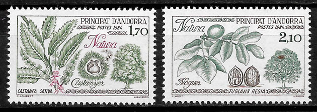 sellos flora Andorra Francesa 1984