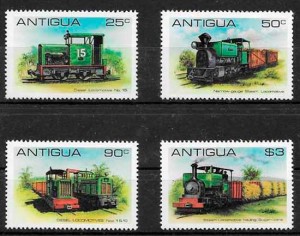 sellos trenes Antigua 1981