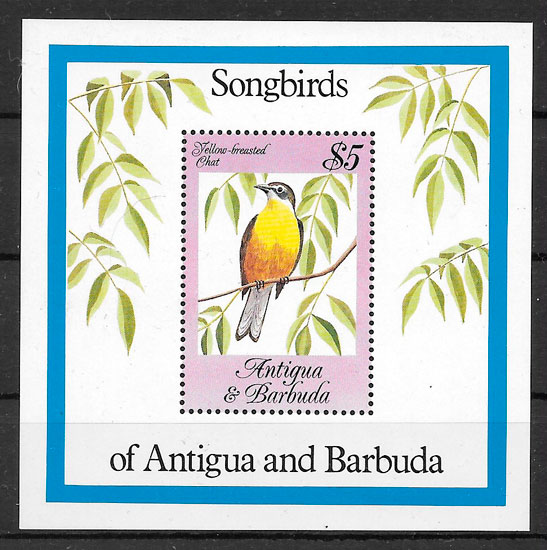 colección selos fauna Antigua 1984