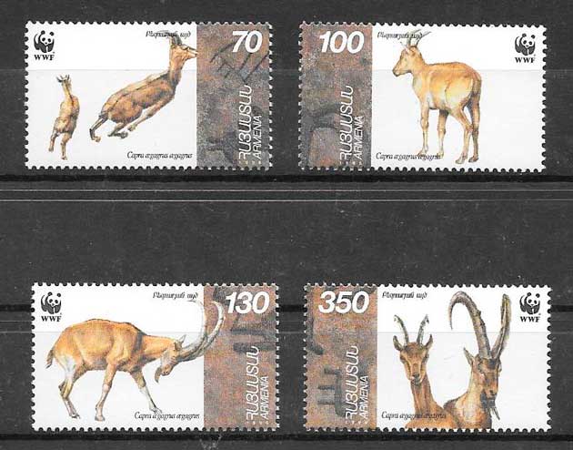 colección sellos fauna wwf Armenia 1996