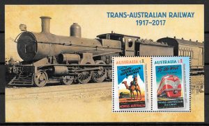 filatelia trenes Australia 2017