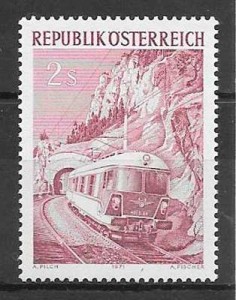 colección sellos Austria trenes 1971