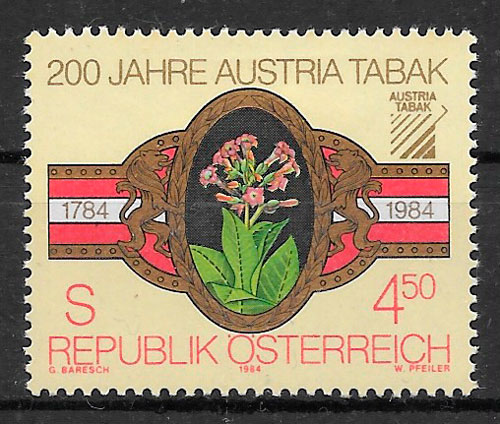 sellos Austria 1984 flora