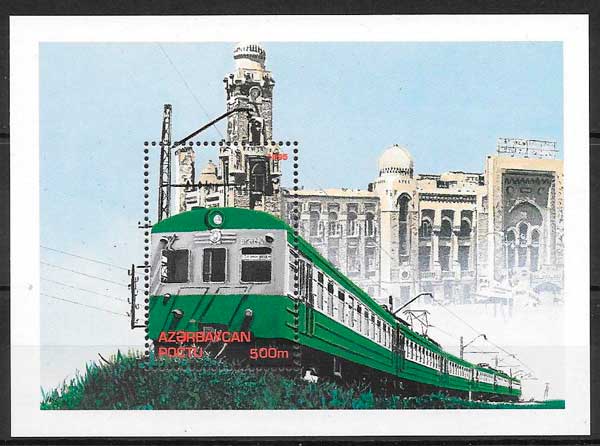 sellos trenes Azerbaiyan 1996