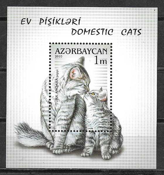 coleccion sellos gatos Azerbaiyan 2010