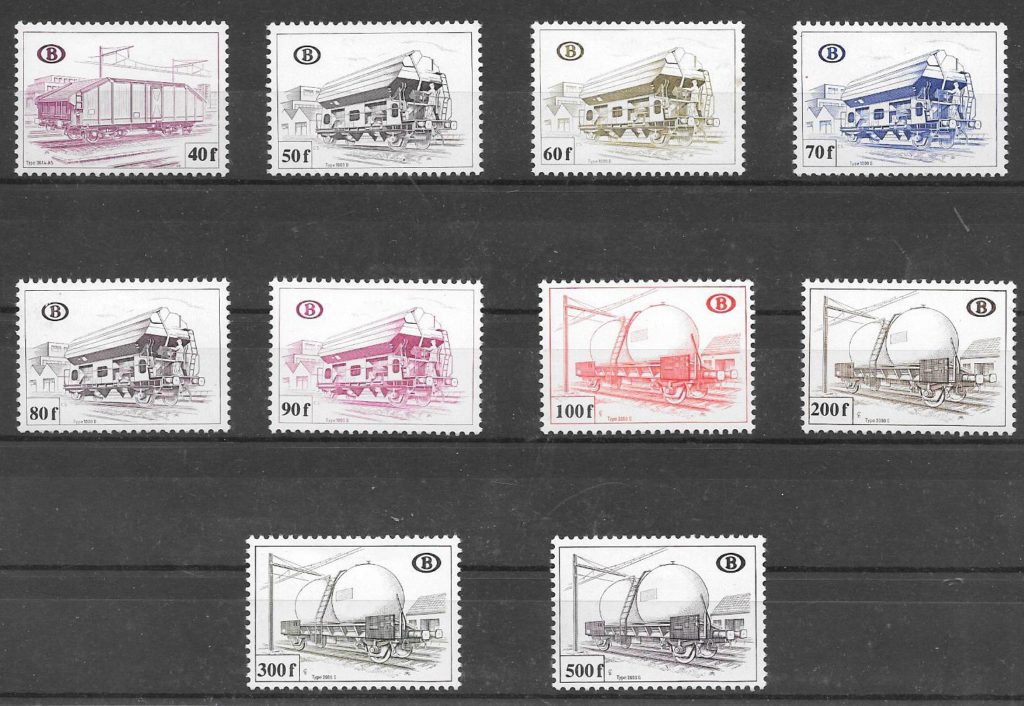 filatelia coleccion trenes Belgica 1980