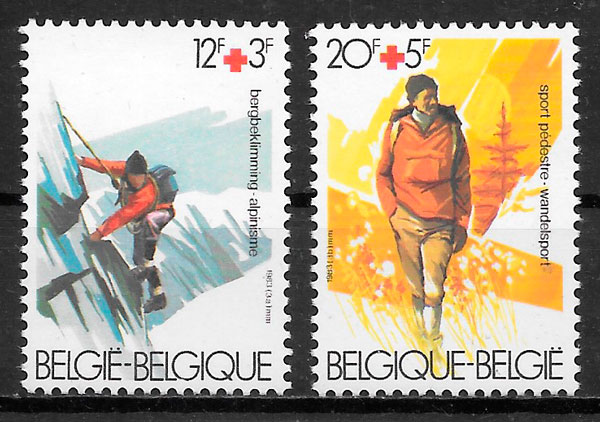 sellos cruz roja Belgica 1983