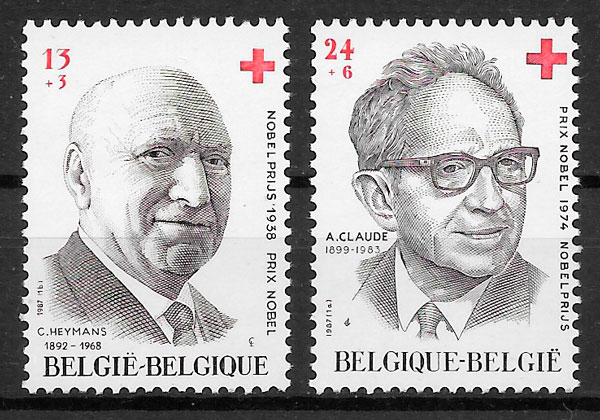 coleccion sellos cruz roja Belgica 1987