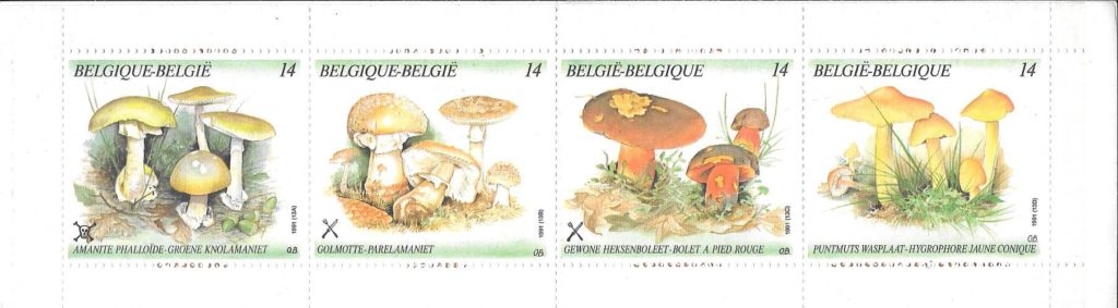 sellos setas Belgica 1991