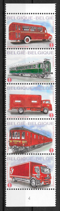 coleccion sello trenes Belgica 2010