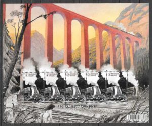 coleccion sello trenes Belgica 2014