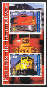 ilatelia colección trenes Benín 2002
