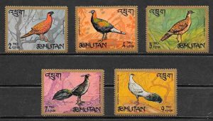 sellos fauna Bhutran 1968
