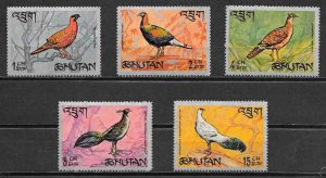 sellos fauna Bhutan 1968