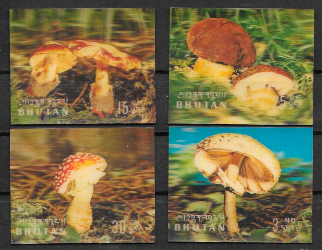 filatelia coleccion setas Bhutan 1973