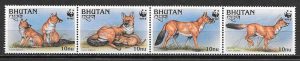 filatelia colección fauna wwf Bhutan 1997