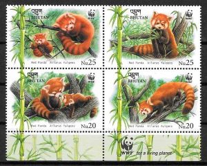 colección sellos fauna wwf Bhutan 2009