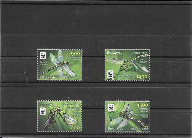 Sellos tema fauna las libelulas