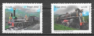 filatelia colección trenes Brasil 2002