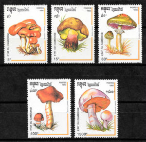 filatelia setas Camboya 1992