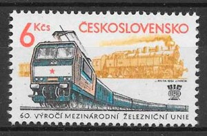 filatelia trenes Checoslovaquia 1982