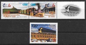 sellos colección trenes Chile 2001