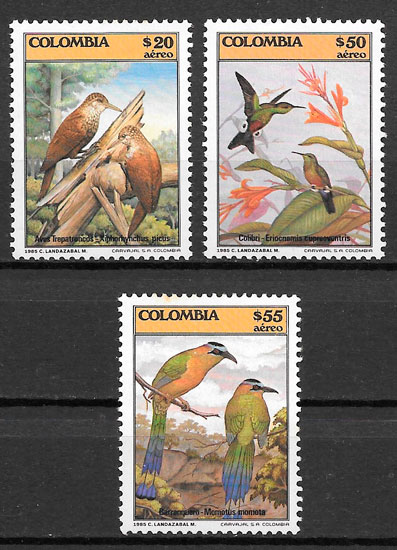 sellos fauna Colombia 1985
