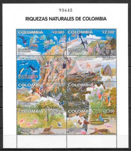 colección sellos fauna Colombia 2002