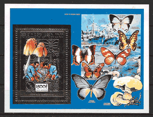 colección sellos setas Congo 1990