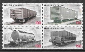 sellos trenes Corea del Sur 2003