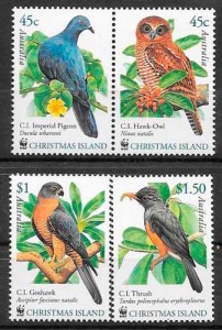 colección sellos fauna wwf Christmas Island 2002