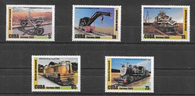 Filatelia sellos historia de los trenes antiguos
