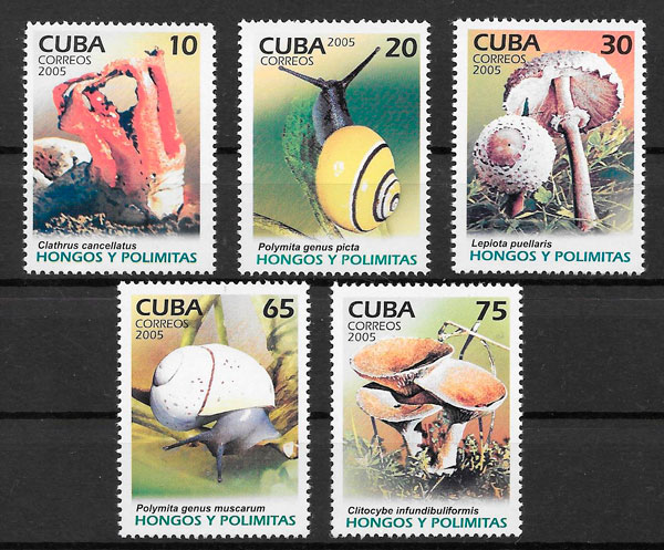 sellos setas Cuba 2005