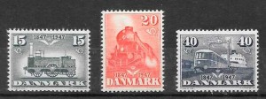 sellos trenes Dinamarca 1947