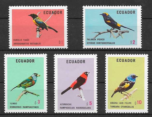 sellos fauna Ecuador 1973