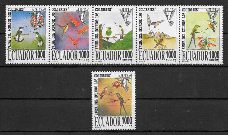 colección sellos fauna Ecuador 1995