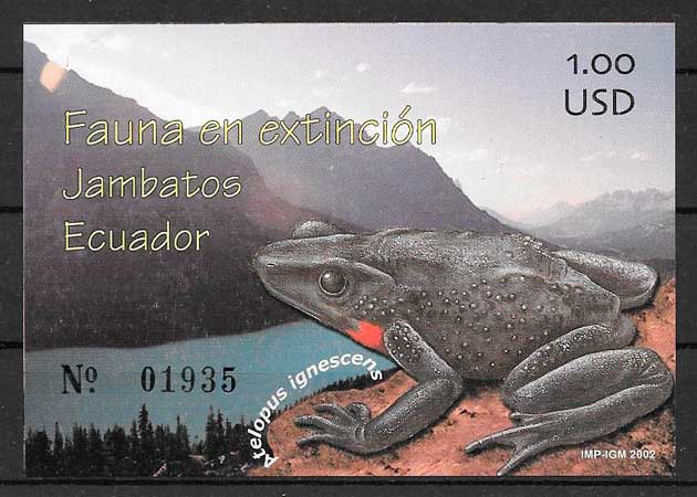 colección sellos fauna ecuador 2002