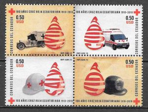 colección sellos cruz roja ecuador 2010