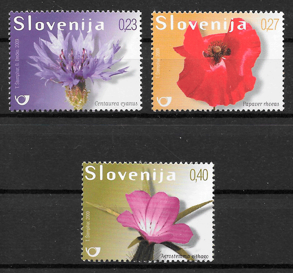 sellos flora Eslovenia 2009