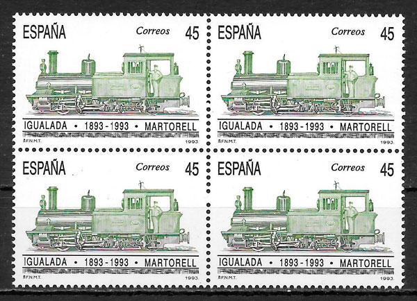 sellos Espana trenes 1993