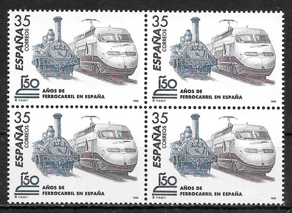 coleccion sellos Espana trenes 1998