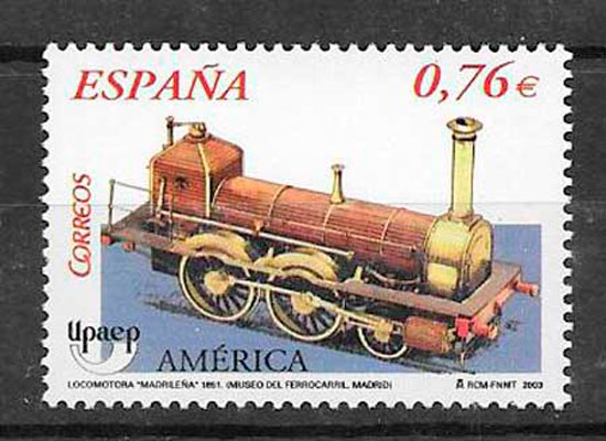 coleccion sellos trenes Espana 2003