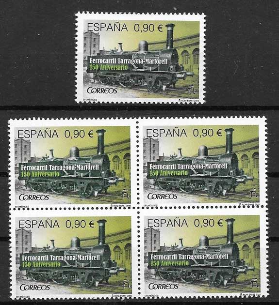 coleccion sellos trenes Espana 2015