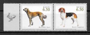 filatelia gatos y perros de Estonia 2005