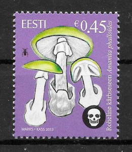 colección sellos setas Estonia 2013